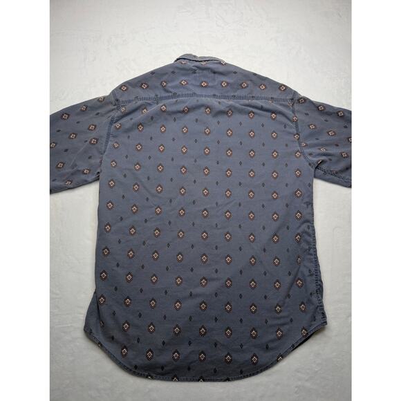 Woolrich Vintage Mens Short Sleeve Button Down Shirt -  Medium Diamond Pattern - Picture 3 of 5